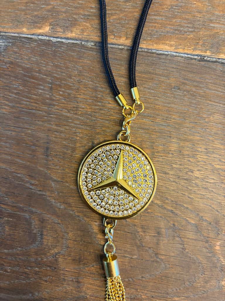 Gouden Mercedes decoratiehanger met steentjes, Ophalen of Verzenden, Nieuw
