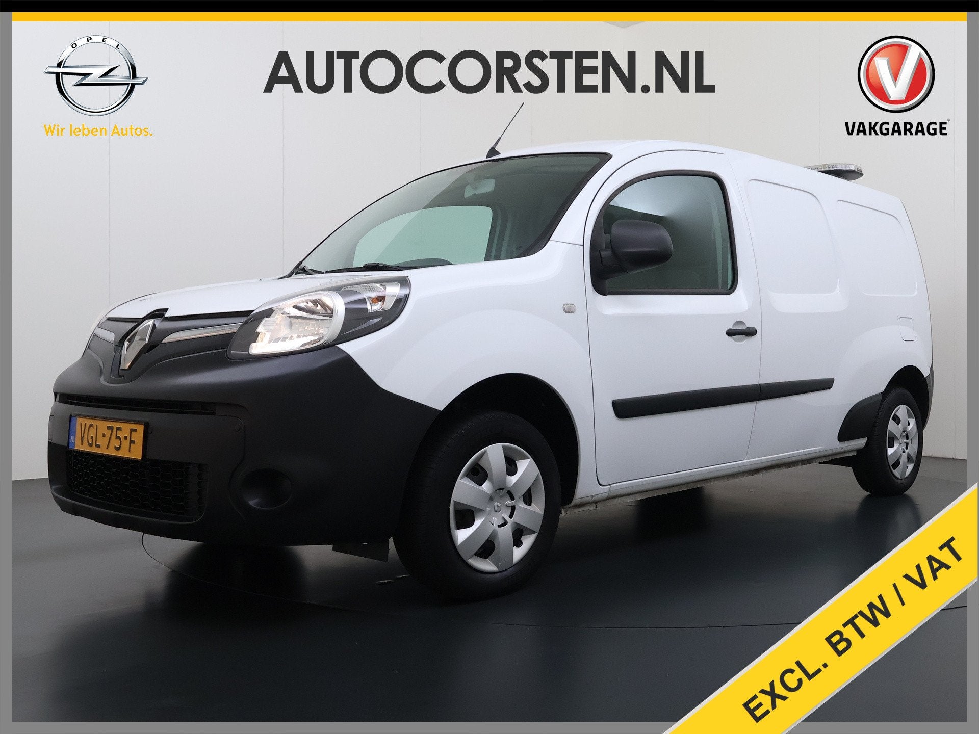 Renault Kangoo Z.E Automaat Maxi SOH 96% Incl. Accu Airco Cr, Stof, Gebruikt, 33 kWh, Wit