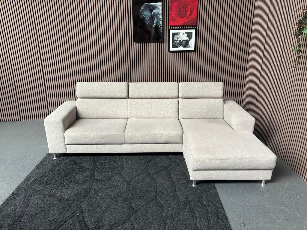 GRATIS LEVERING Loungebank Lichtgrijs 290x155 GEREINIGD, 250 tot 300 cm, Hoekbank, Ophalen of Verzenden, Zo goed als nieuw