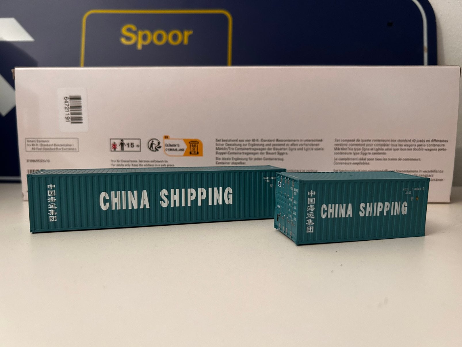 Marklin Originele containers: China Shipping, Gelijkstroom of Wisselstroom, Wagon, Ophalen of Verzenden, Zo goed als nieuw