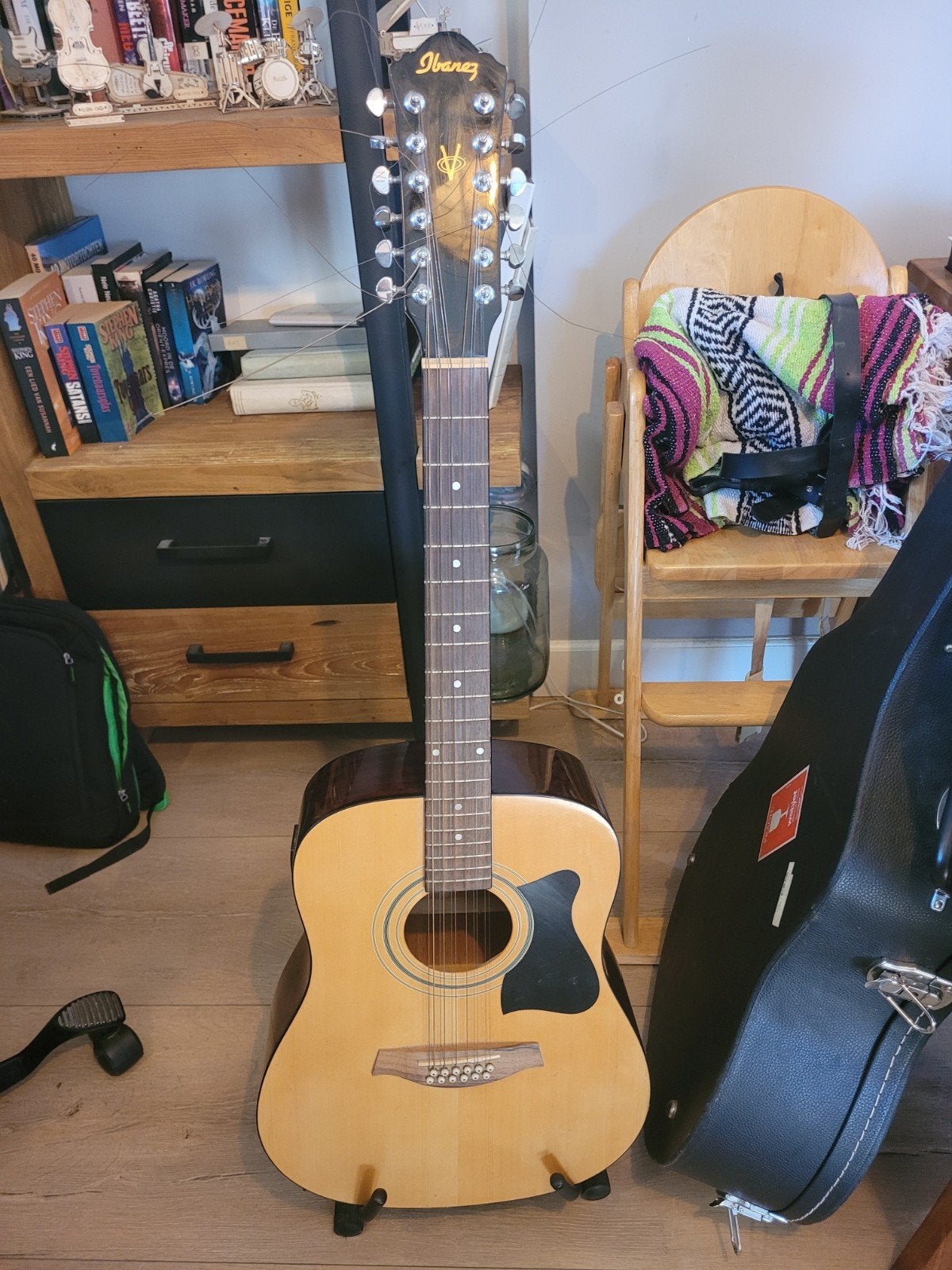 Ibanez 12-snarige gitaar,  inclusief koffer, Ophalen, Gebruikt, Western- of Steelstringgitaar, 12-snarig