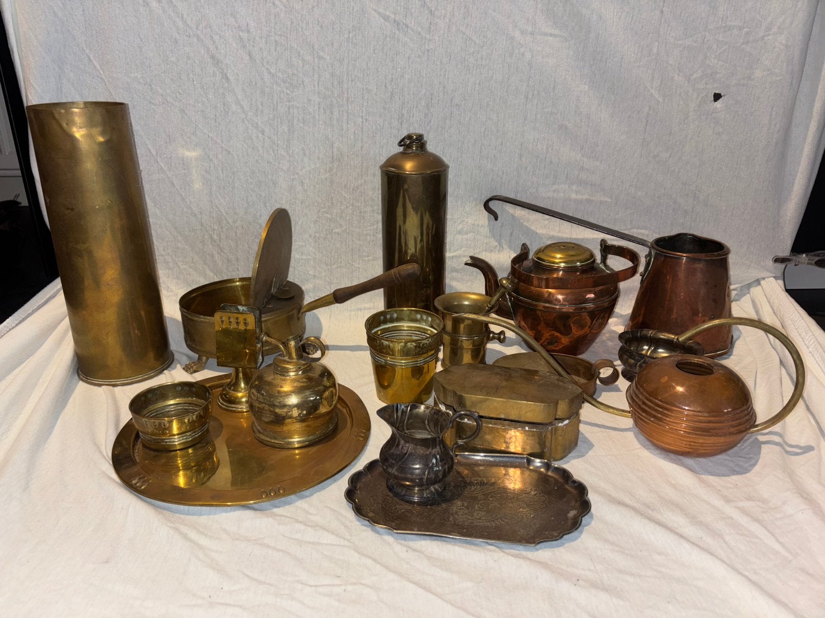 Mooie partij antiek koper & messing – decoratie & brocante, Ophalen, Koper