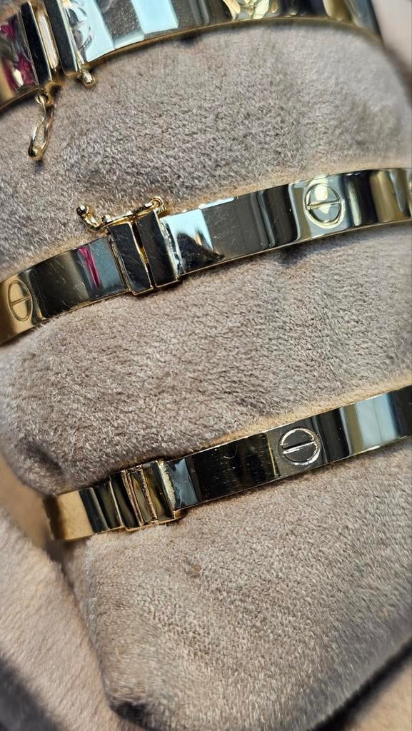 Prachtige 14karaat gouden Bangle armbanden, Sieraden, Tassen en Uiterlijk, Armbanden, Ophalen of Verzenden, Nieuw, Goud, Goud