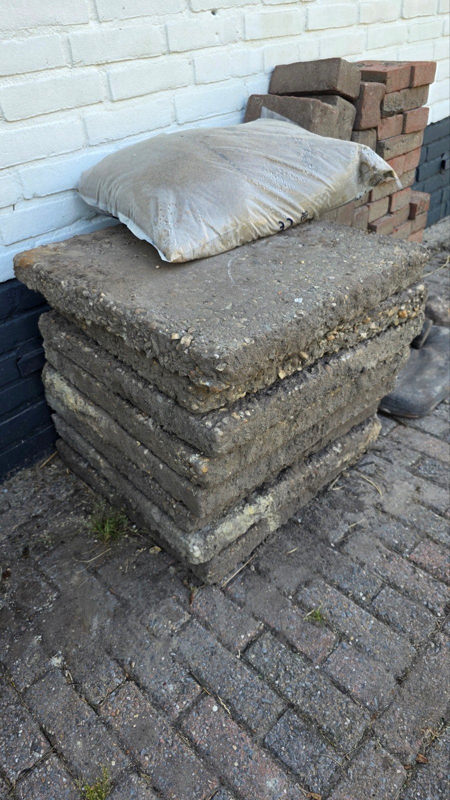12x Grindtegel 50x50 Gratis, Tuin en Terras, Ophalen, Beton, Terrastegels