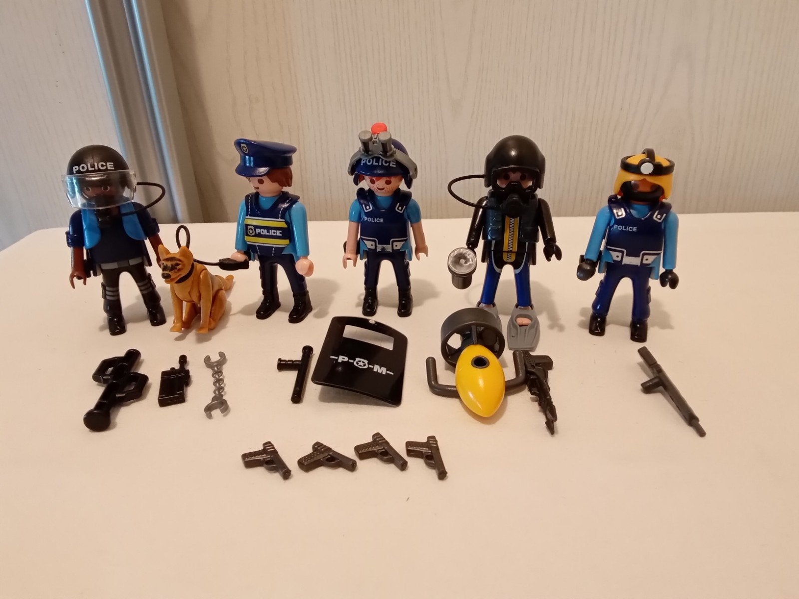 Playmobil swat team team van 5 agenten, Ophalen of Verzenden, Gebruikt, City action, Figuren