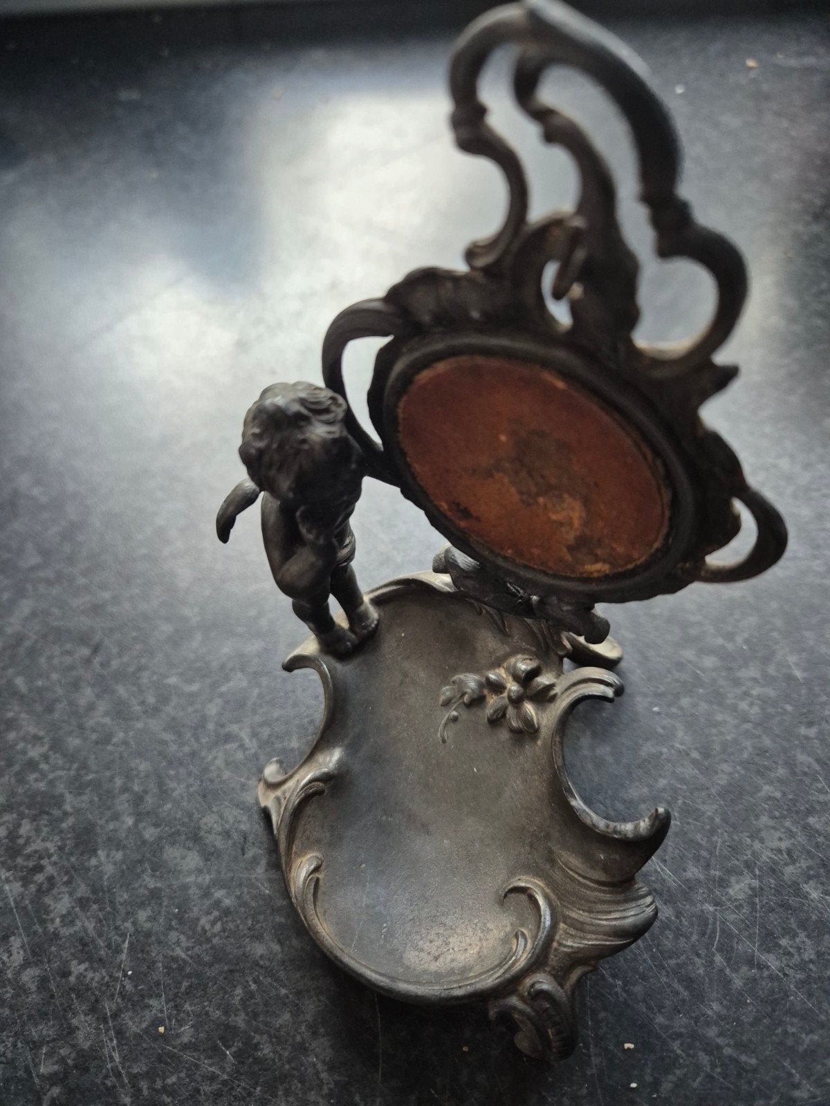 Antieke Art Nouveau Porte Montre met Engeltje en Vide-Poche, Ophalen of Verzenden