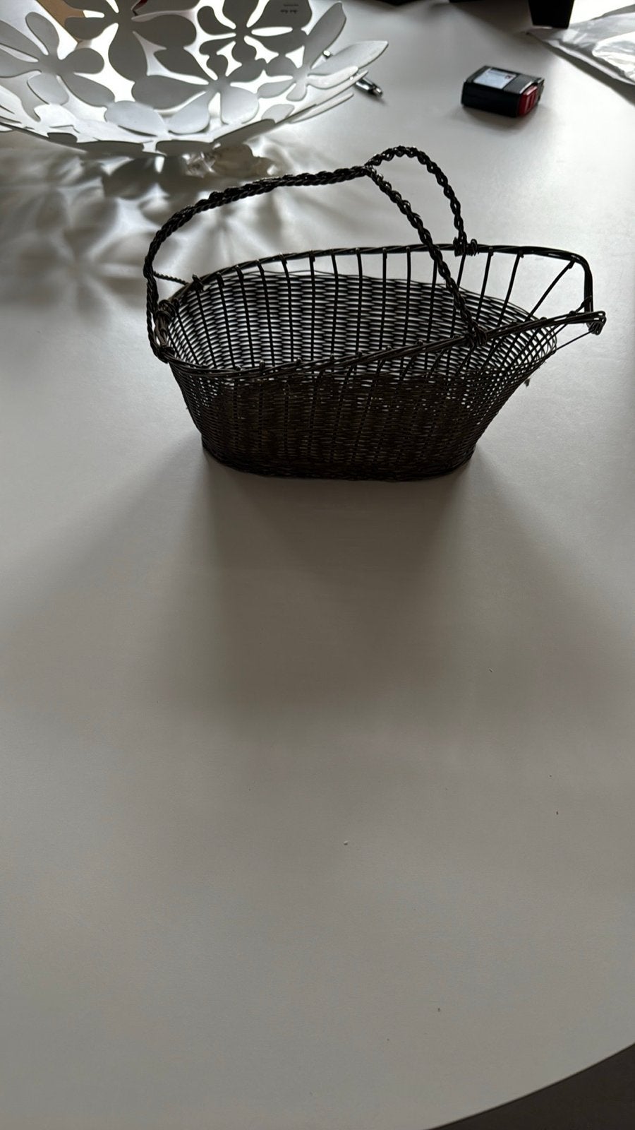 Decoratieve metalen mand - Vintage stijl, Ophalen of Verzenden