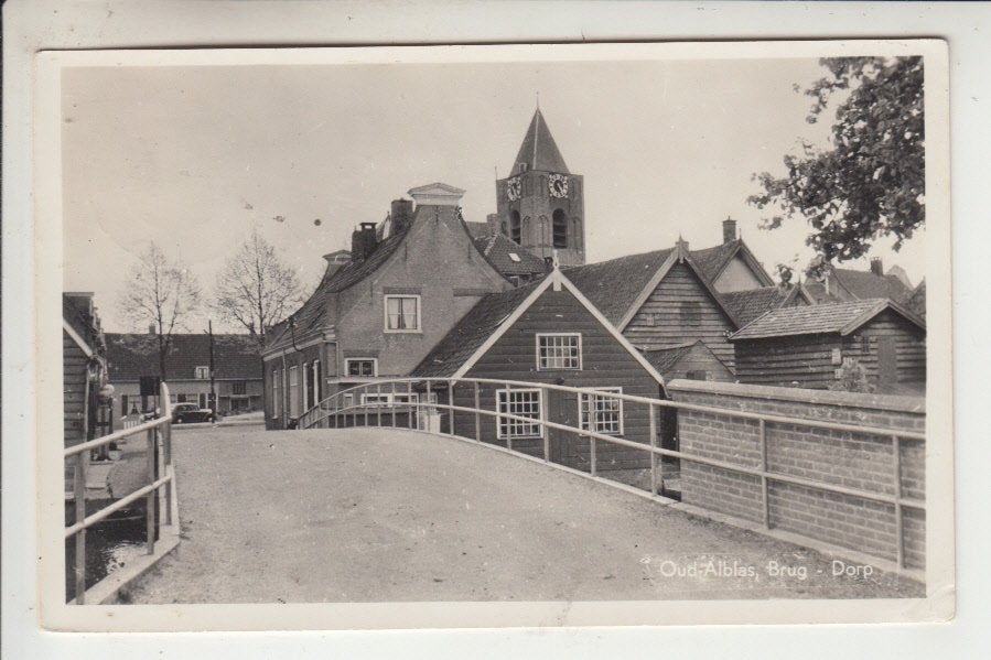 Oud-Alblas - Dordecht, Brug - Dorp, Ophalen of Verzenden, 1940 tot 1960, Gelopen, Zuid-Holland