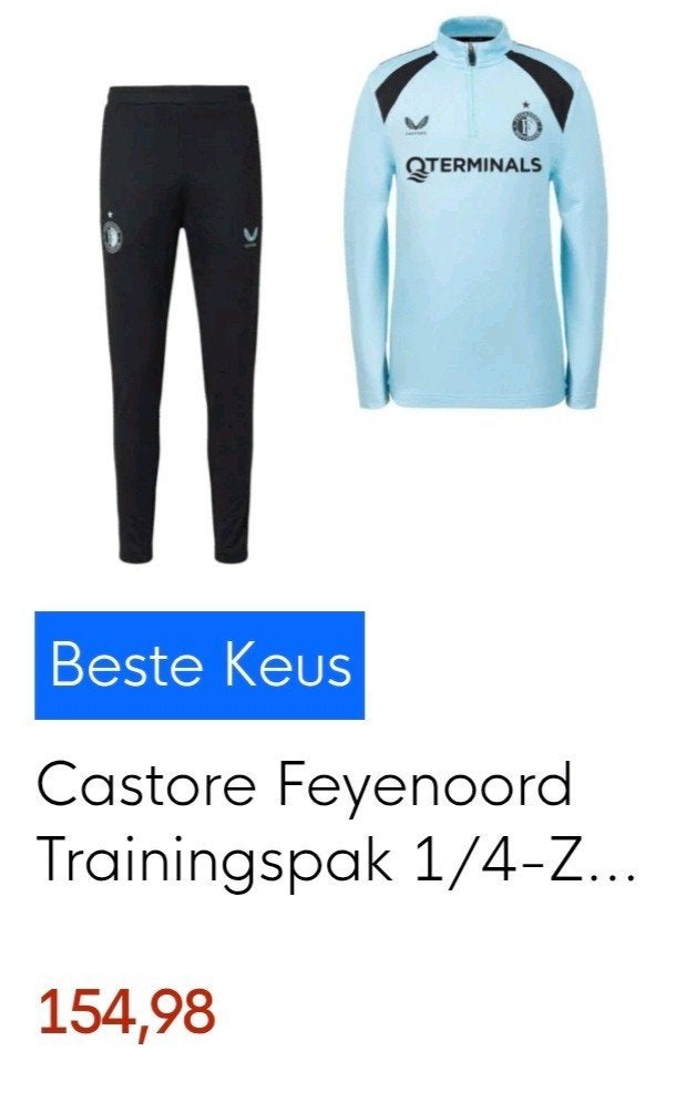 Orginele Feyenoord Trainingspak 1/4-Zip - Heren MAAT M, Ophalen of Verzenden, Zo goed als nieuw, Voetbal, Meerkleurig