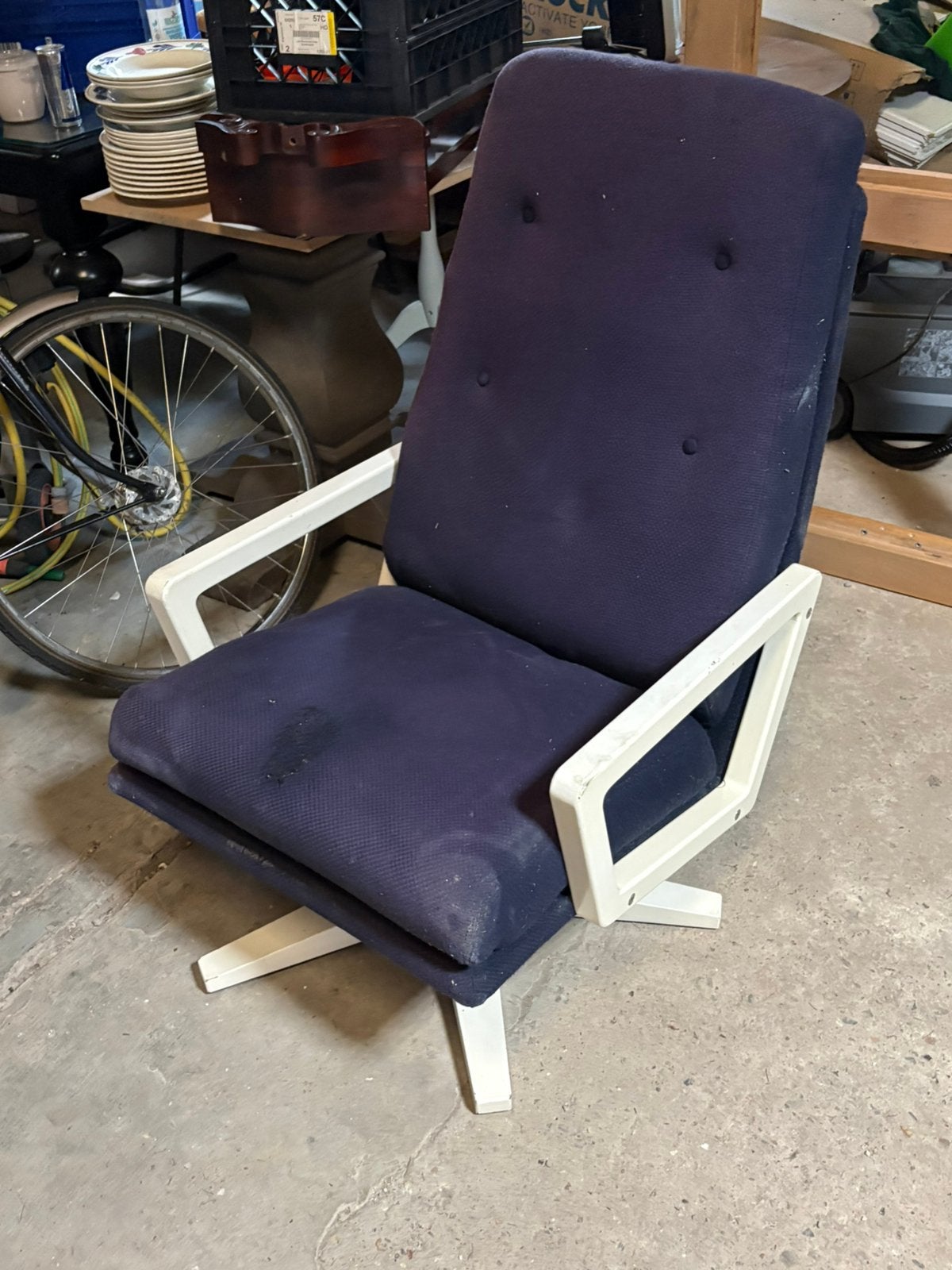 Vintage draai fauteuil, Ophalen, Minder dan 75 cm, Zo goed als nieuw, Stof