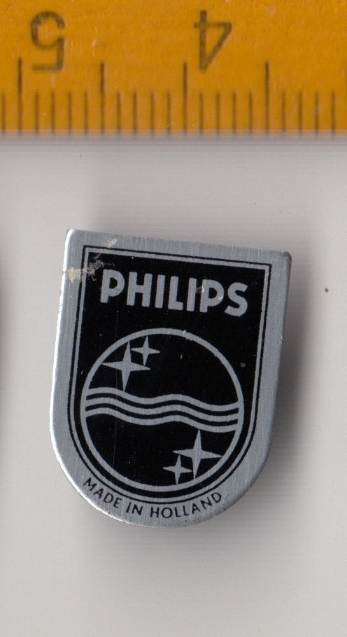 Philips logo Radio embleem schildje blik B, Ophalen of Verzenden