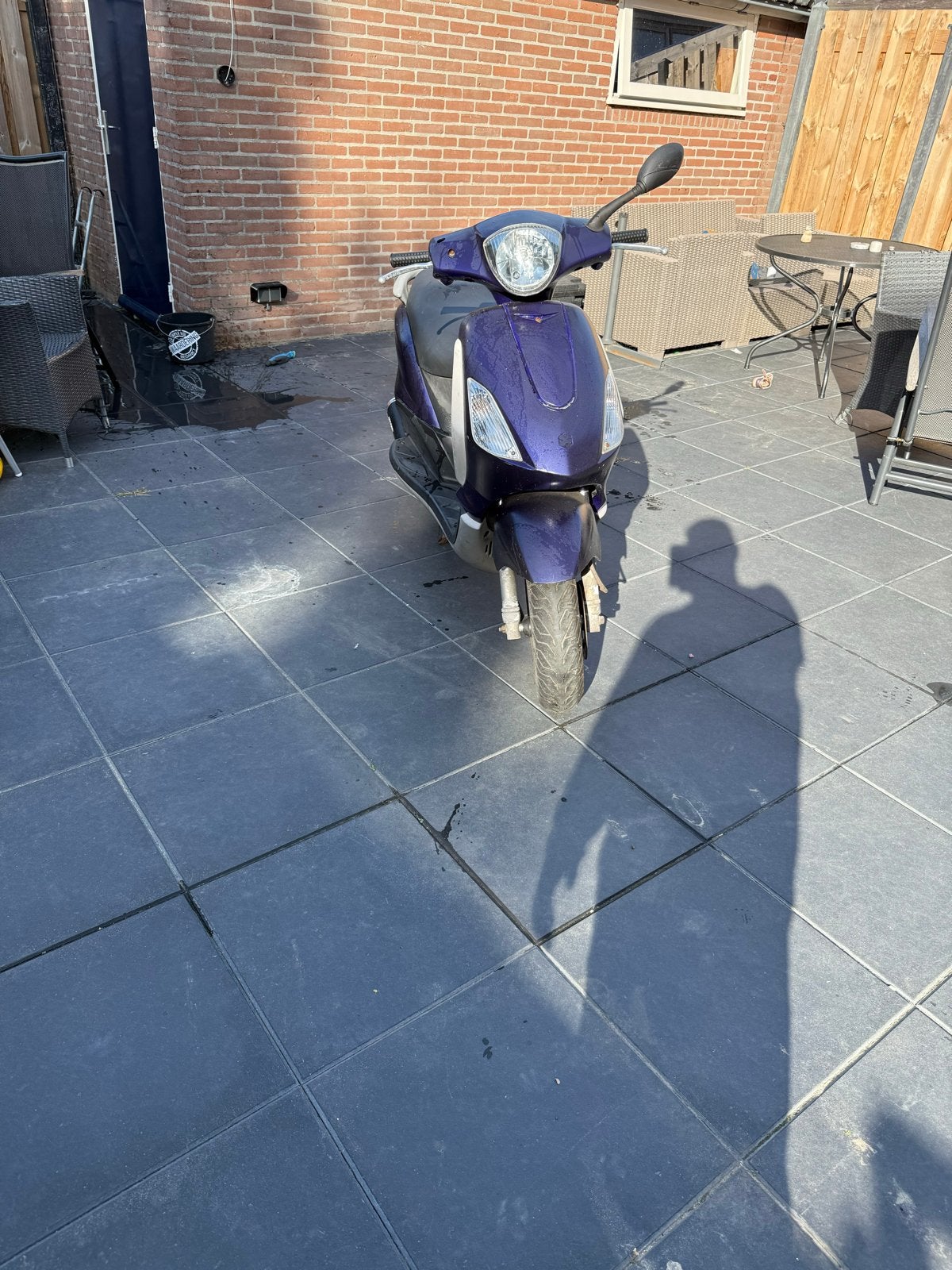 Piaggio Fly 80cc Scooter - Paars, Fietsen en Brommers, Scooters | Piaggio, Ophalen, Gebruikt, Fly