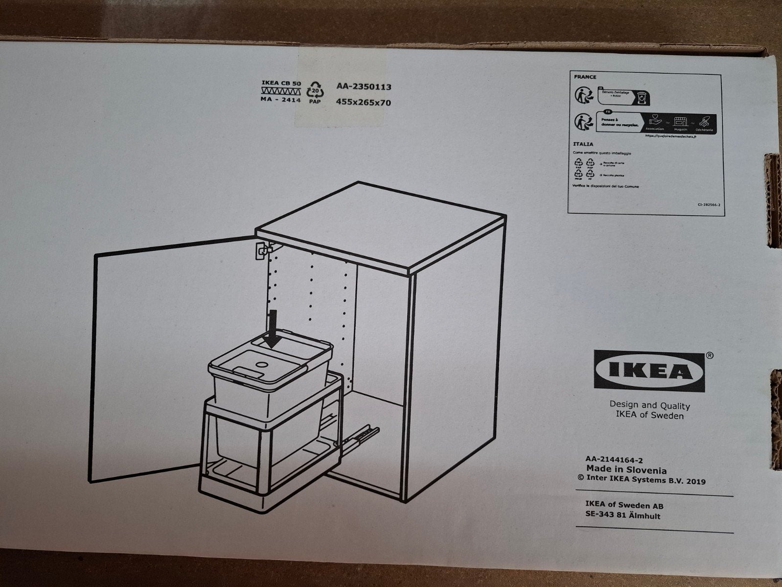 Hållbar uittrekbaar systeem voor vuilnisbak, Minder dan 10 liter, Ophalen, Nieuw, Kunststof