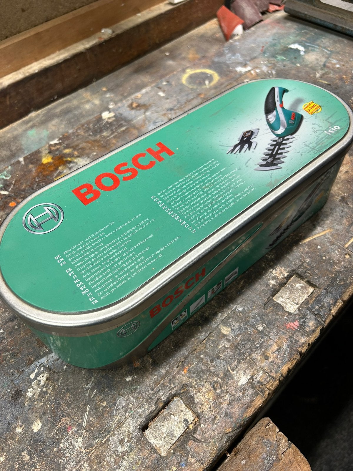 Bosch accu boxus- en grasschaar, Ophalen of Verzenden, Gebruikt, Accu
