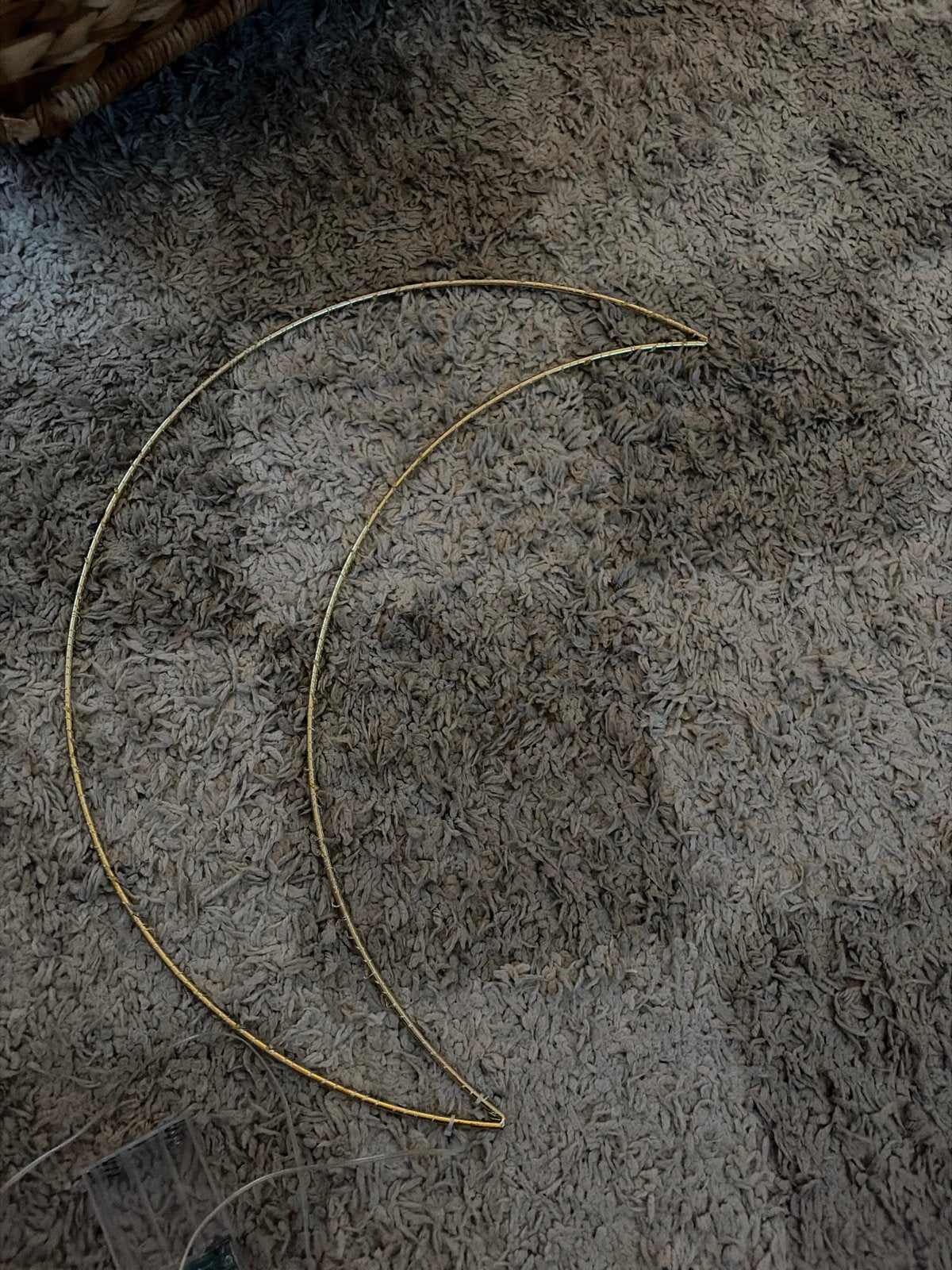 Gouden metalen maan met lampjes decoratie, Verzenden, Zo goed als nieuw, Goud, Metaal
