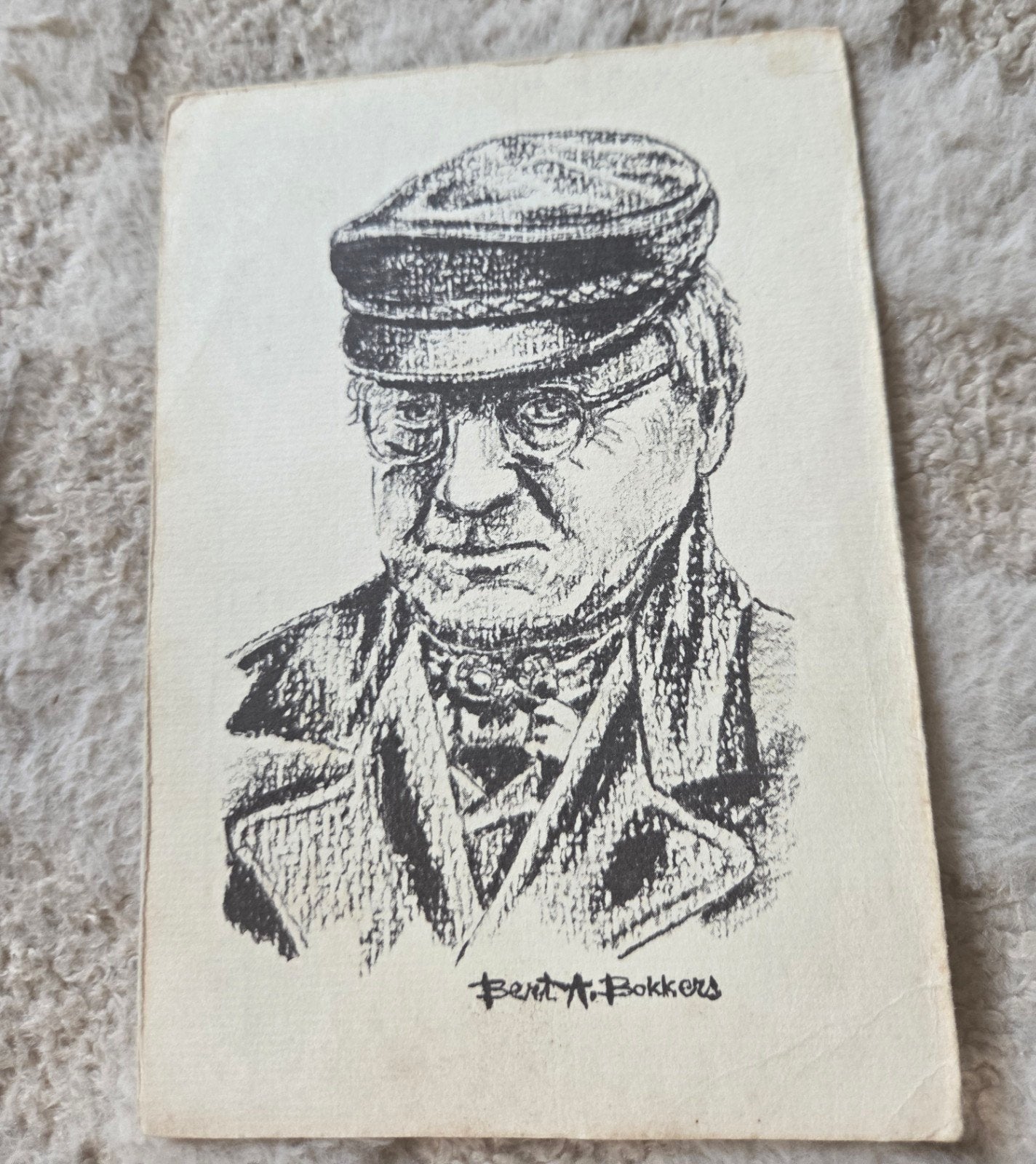 Oude Ansichtkaart portret Bert A. Bokkers, Verzenden, 1960 tot 1980, Gelopen, Overige thema's