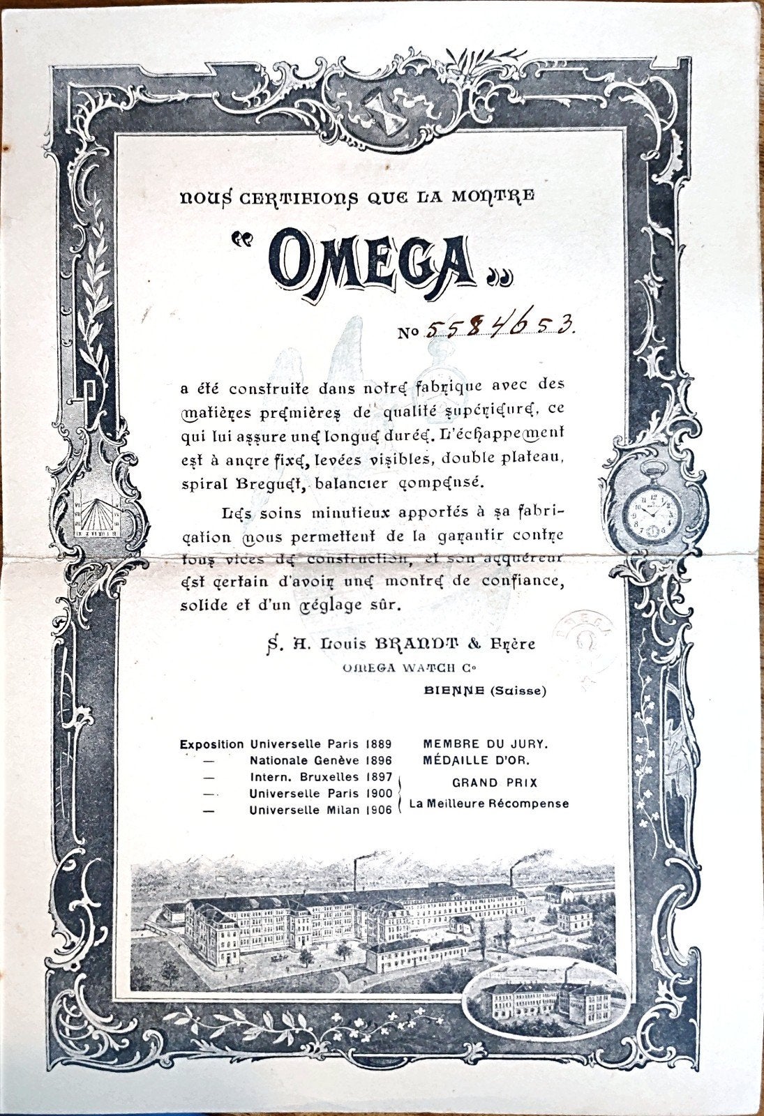 Gouden Omega Zakhorloge 18 krt met ketting, Sieraden, Tassen en Uiterlijk, Horloges | Antiek, Zakhorloge, 1900 tot 1930, Ophalen of Verzenden