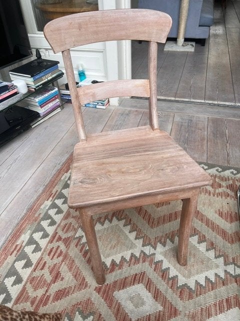 Set van 6 Teakhouten Eetkamerstoelen - Vintage Patine, Ophalen, Gebruikt, Overige kleuren, Vintage
