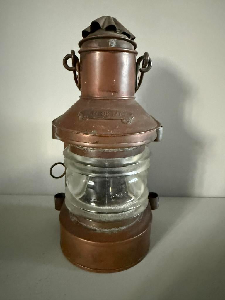 Antieke Koperen Scheepslamp - Bakboord, Ophalen of Verzenden