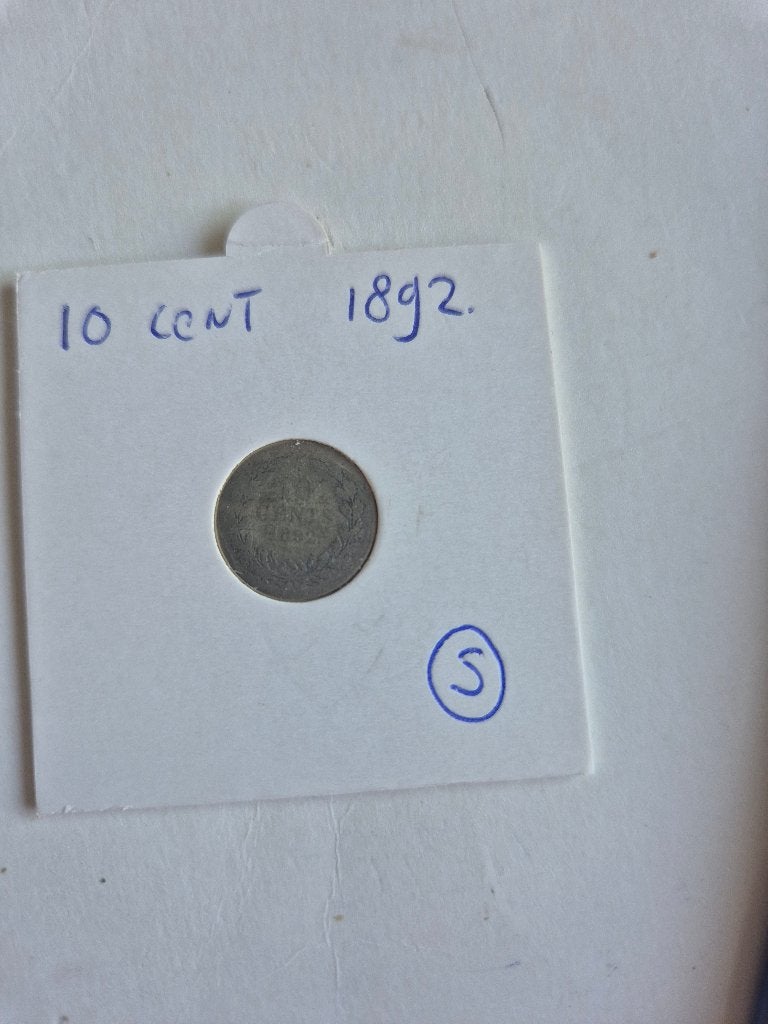 Munt 10 cent 1892 Wilhelmina schaars, Postzegels en Munten, Zilver, Ophalen of Verzenden, 10 cent, Koningin Wilhelmina