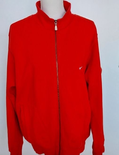 Vintage Nike Sweatvest Rits Rood Y2K Jaren '00 Maat L / XL, Nike, Maat 56/58 (XL), Ophalen of Verzenden, Voetbal