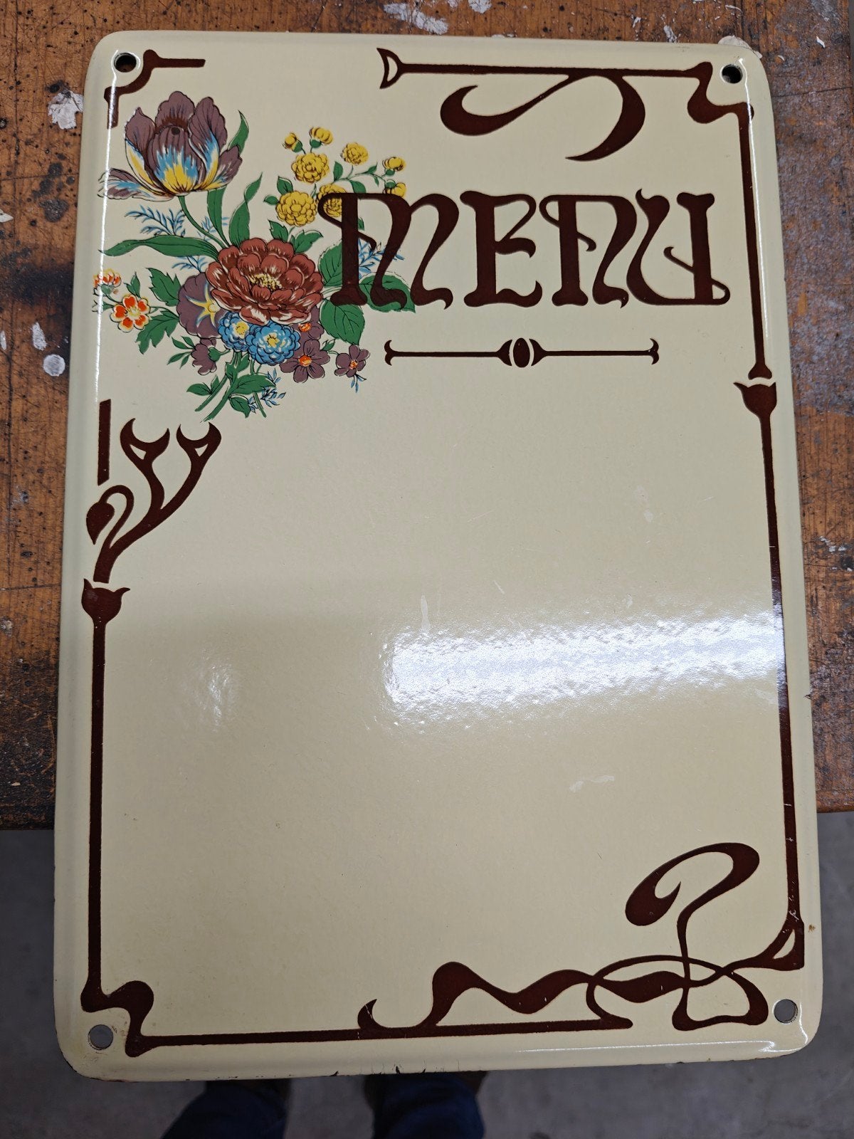 Emaille Menubord voor Restaurant - Vintage Stijl, Ophalen of Verzenden