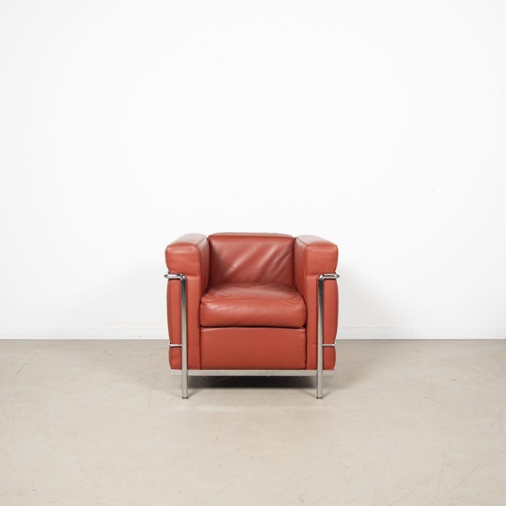 Cassina LC2 Fauteuil Terracotta Leer, Niet ingevuld, Zo goed als nieuw, Niet ingevuld, Niet ingevuld
