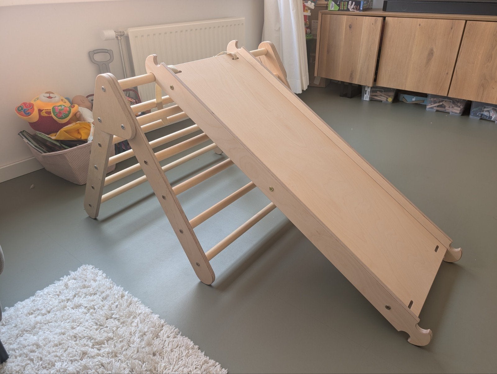 Jindl Premium klimrek met glijbaan en puzzelmatten, Ophalen, Zo goed als nieuw, Glijbaan