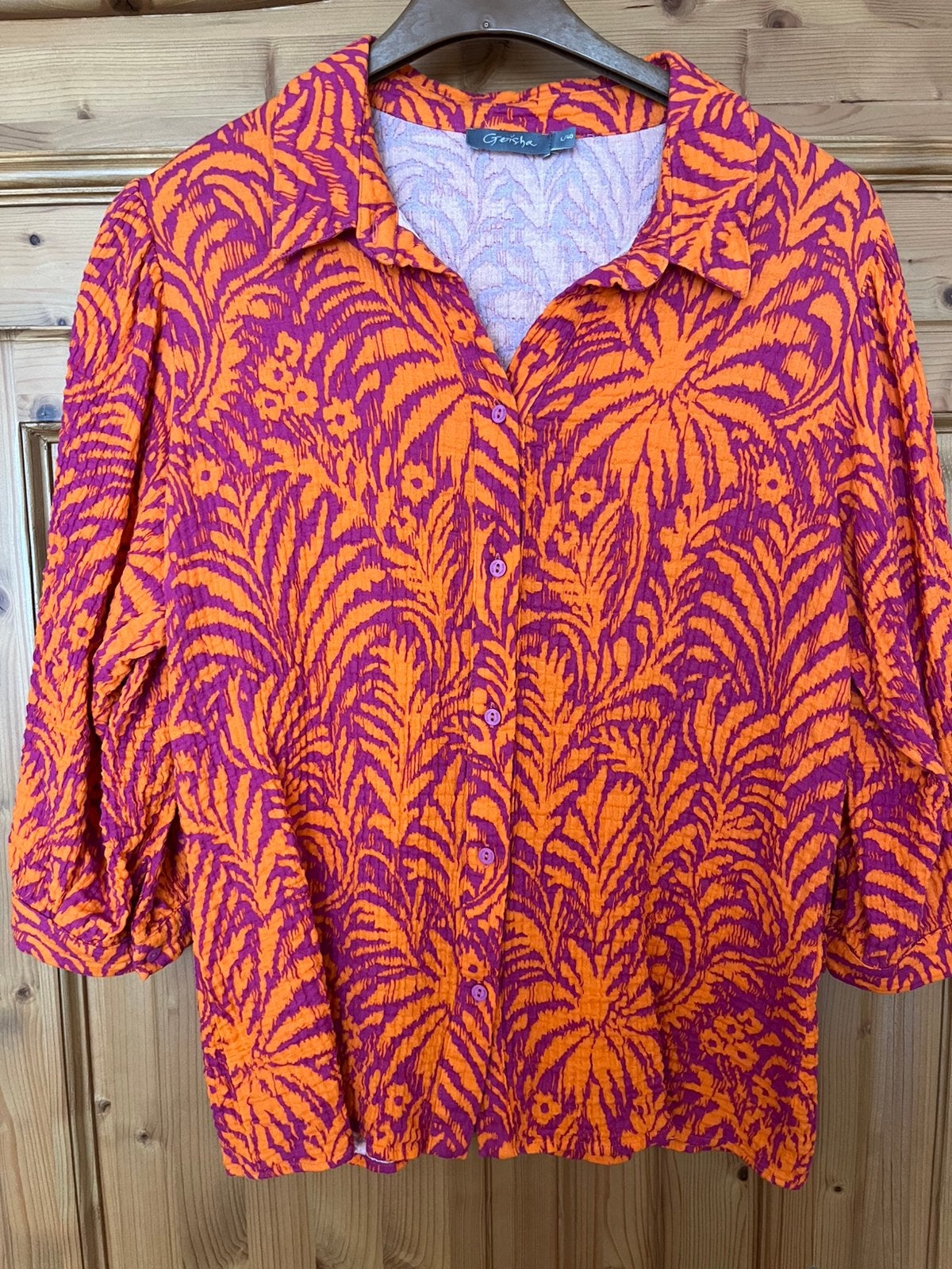 Geisha blouse maat L, Ophalen of Verzenden, Zo goed als nieuw, Maat 42/44 (L), Oranje
