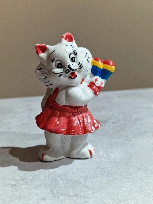Vintage Kattenbeeldje Cat Band Maraca Bisque Jaren 70/80, Verzamelen, Ophalen of Verzenden