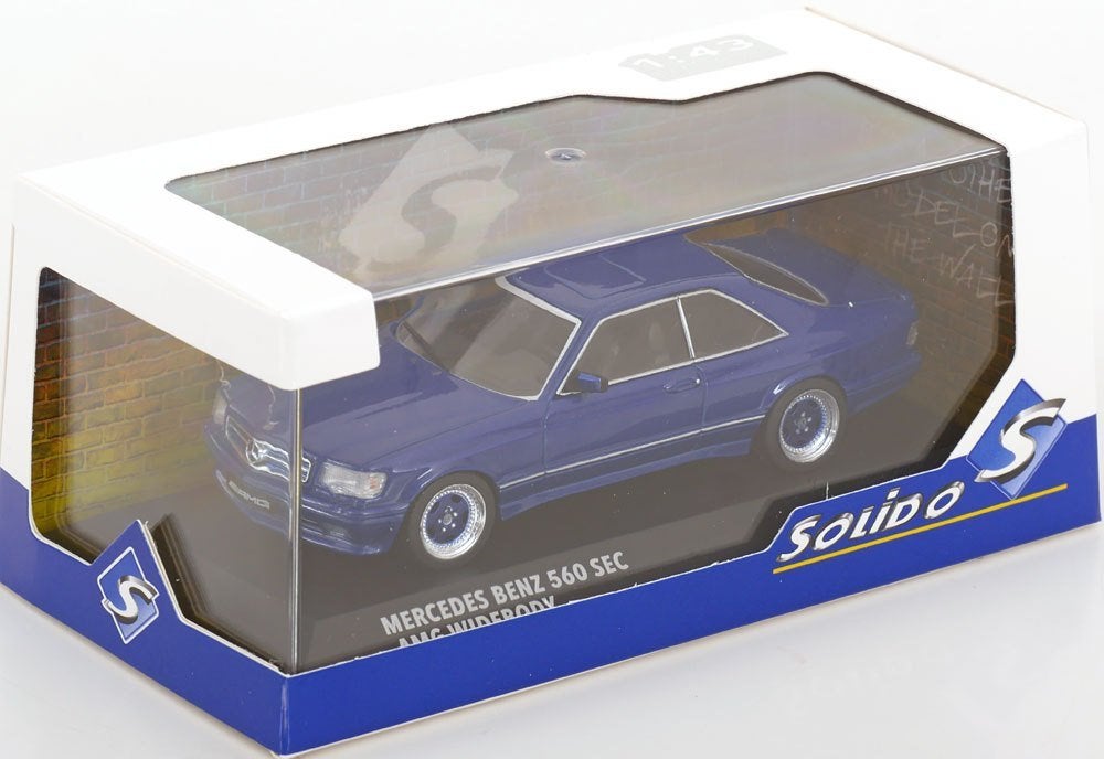Solido 1:43 Mercedes Benz 560 SEC AMG Widebody 1990, blauw, Solido, -, Nieuw, Ophalen of Verzenden