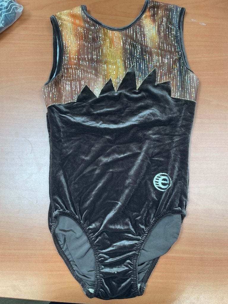 Turnpakje maat 40 – zwart fluweel met goud/brons glitter, Meerkleurig, Maat 36 t/m 42, Ophalen of Verzenden, Zo goed als nieuw
