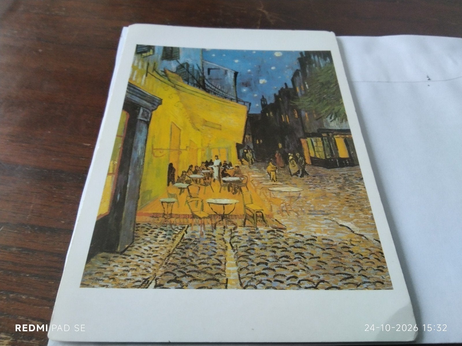 kunstansichtkaart kaart Vincent van Gogh - Caféterras bij na, Ophalen of Verzenden, 1980 tot heden, Ongelopen