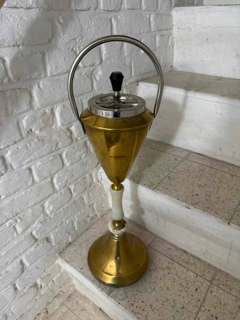 Vintage retro staande asbak koper, Ophalen of Verzenden, Gebruikt, Asbak