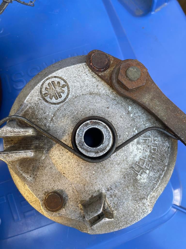 Vintage remankerplaat voor bromfiets of motorfiets, Ophalen of Verzenden, Gebruikt, Overige typen