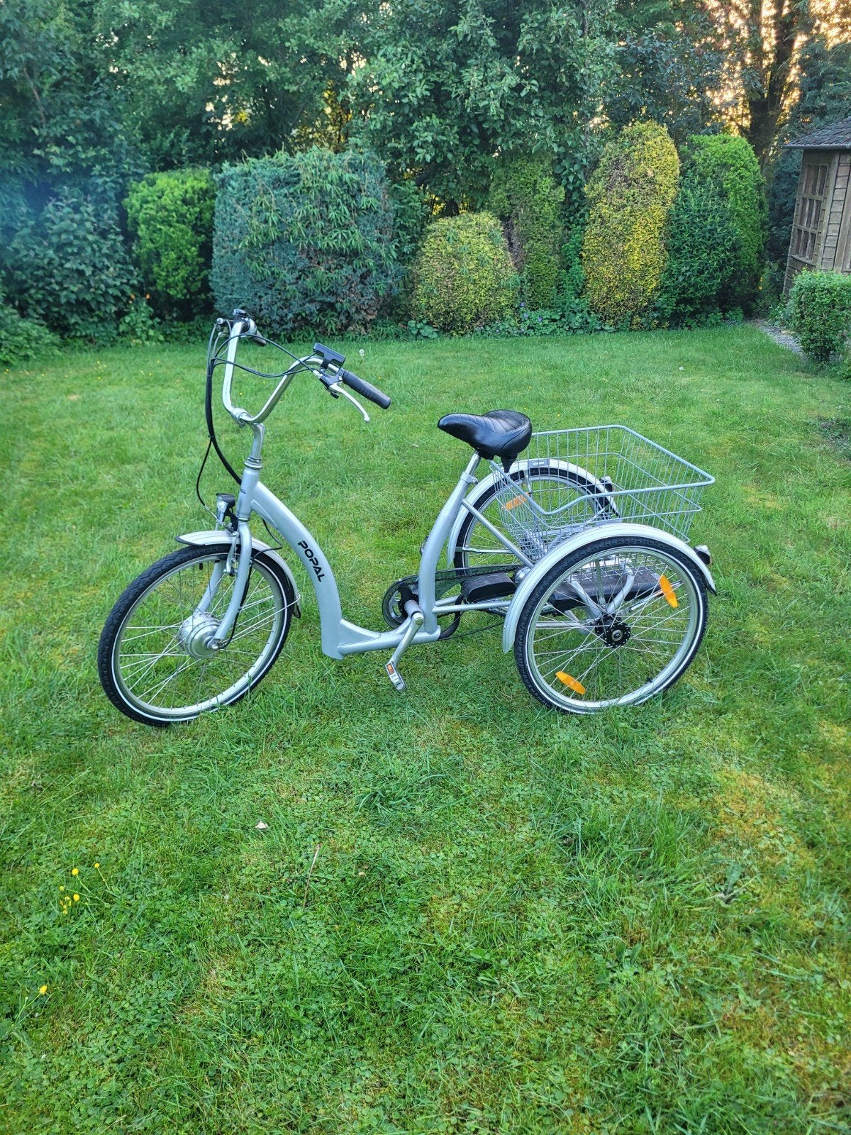 Popal Driewieler Elektrische Fiets met Mand, Fietsen en Brommers, Fietsen | Driewielers, Ophalen of Verzenden, Zo goed als nieuw