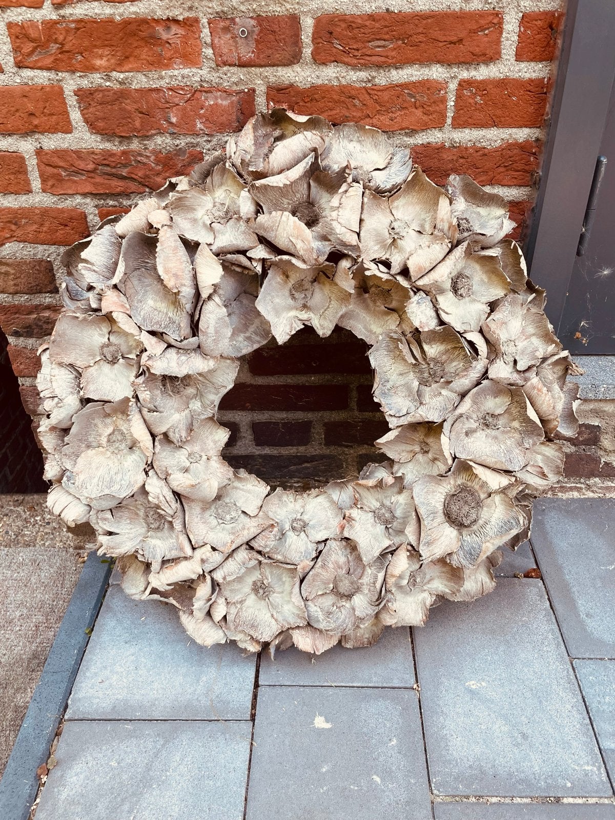 Grote deco krans van natuurlijke mat. , 70 cm - Hoffz Stijl, Ophalen, Gebruikt, Krans, Natuurlijk materiaal