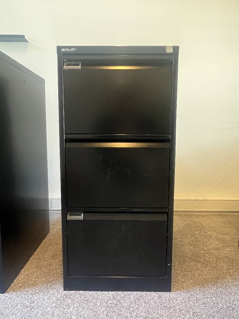 2x Bisley stalen archiefkast zwart, Huis en Inrichting, Kasten | Roldeurkasten en Archiefkasten, Ophalen, Minder dan 50 cm, Gebruikt