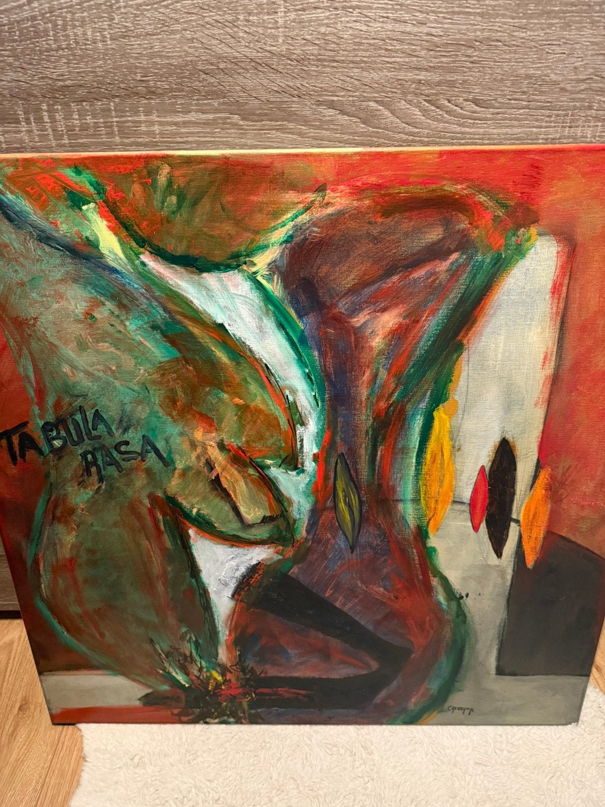 Abstract schilderij "Tabula Rasa" van Jan Reudink, Ophalen