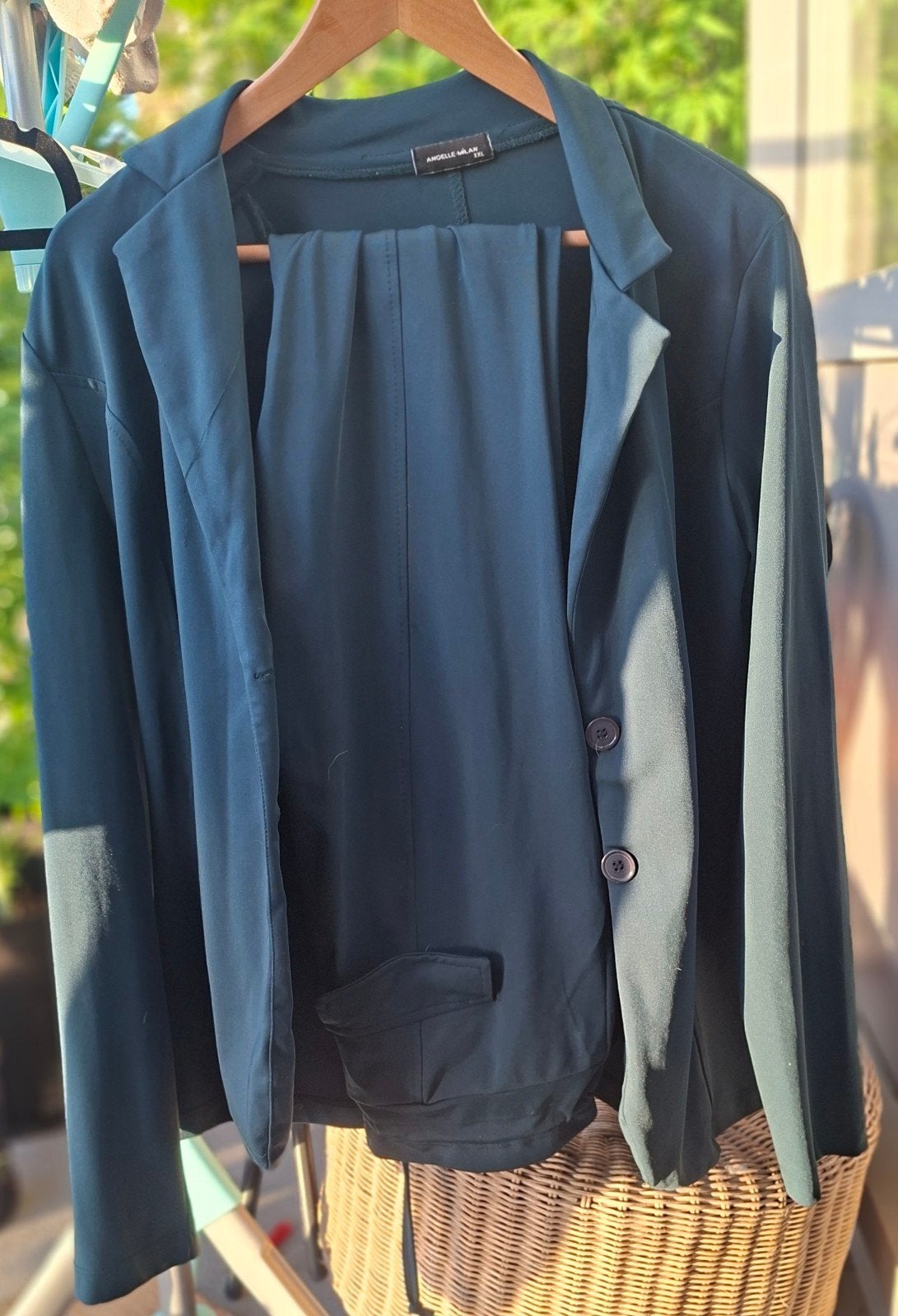 Angelle Milan Travelpak - Donkergroen Broek XXL, Jasje XL, Kleding | Dames, Kostuum of Pak, Angelle Milan, Maat 46/48 (XL) of groter