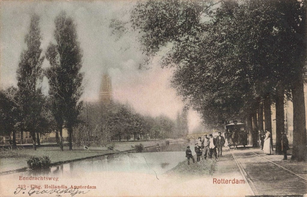Rotterdam Eendrachtsweg paardentram M8245, Ophalen, Voor 1920, Gelopen, Zuid-Holland