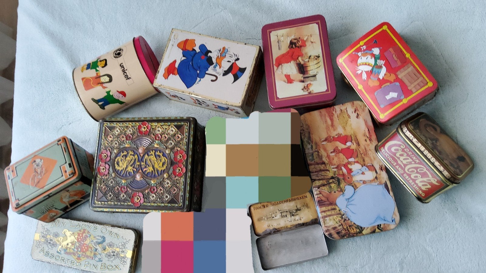 Oud retro blikken o.a Walt Disney Nederlands en Engelse blik, Verzamelen, Blikken, Ophalen of Verzenden