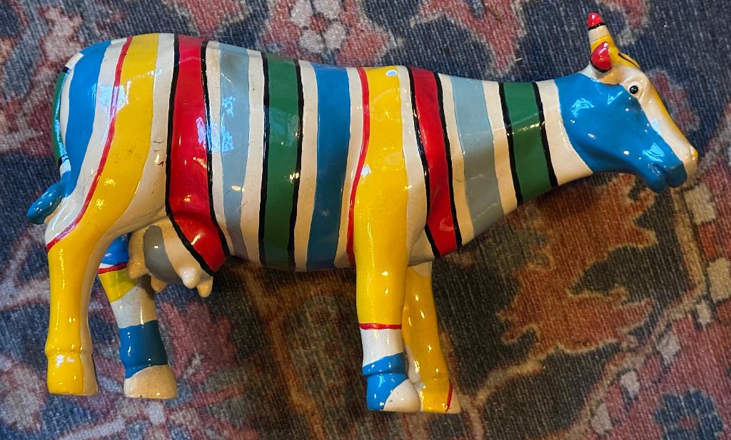Design beeld keramiek cowparade striped, Antiek en Kunst, Ophalen