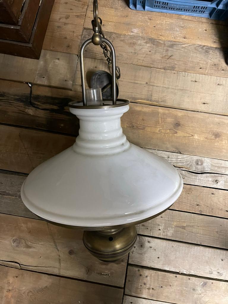 Olie hanglamp elektrische, Ophalen, Zo goed als nieuw