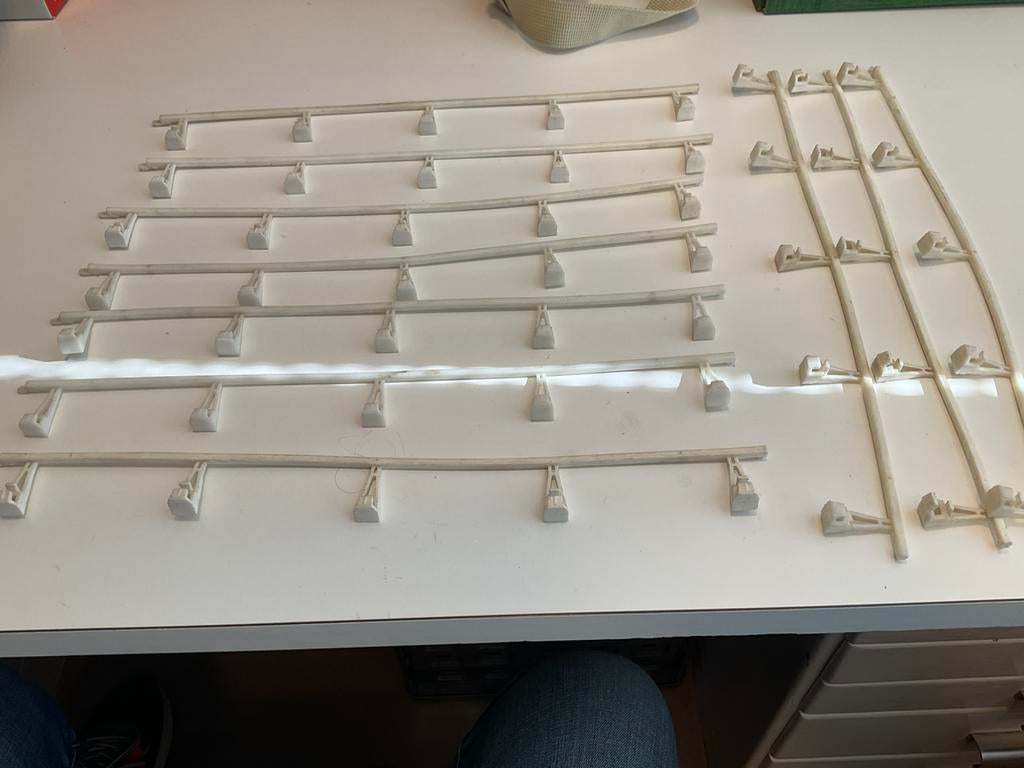 Scalextric vangrail old school 10 stuks lang 35 cm = 3,5 m., Overige merken, Gebruikt, Onderdelen, Zelf te bouwen
