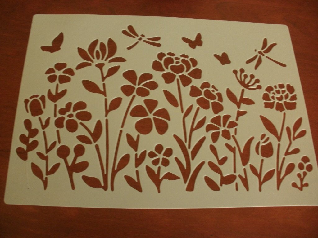 1341 - BLOEMEN  BORDER  MET VLINDERS en LIBELLES, Ophalen of Verzenden, Nieuw, Kunststof