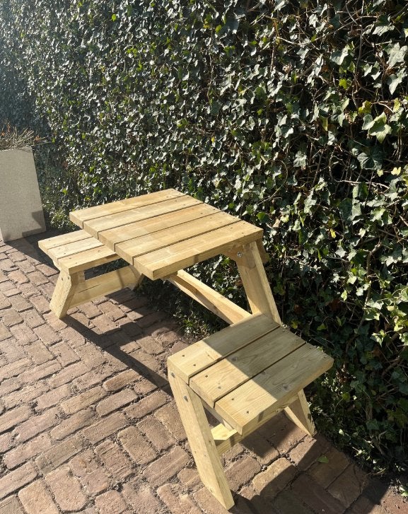 prachtige houten balkon picknicktafel, Tuin en Terras, Picknicktafels, Ophalen of Verzenden, Nieuw, Rechthoekig, Hout