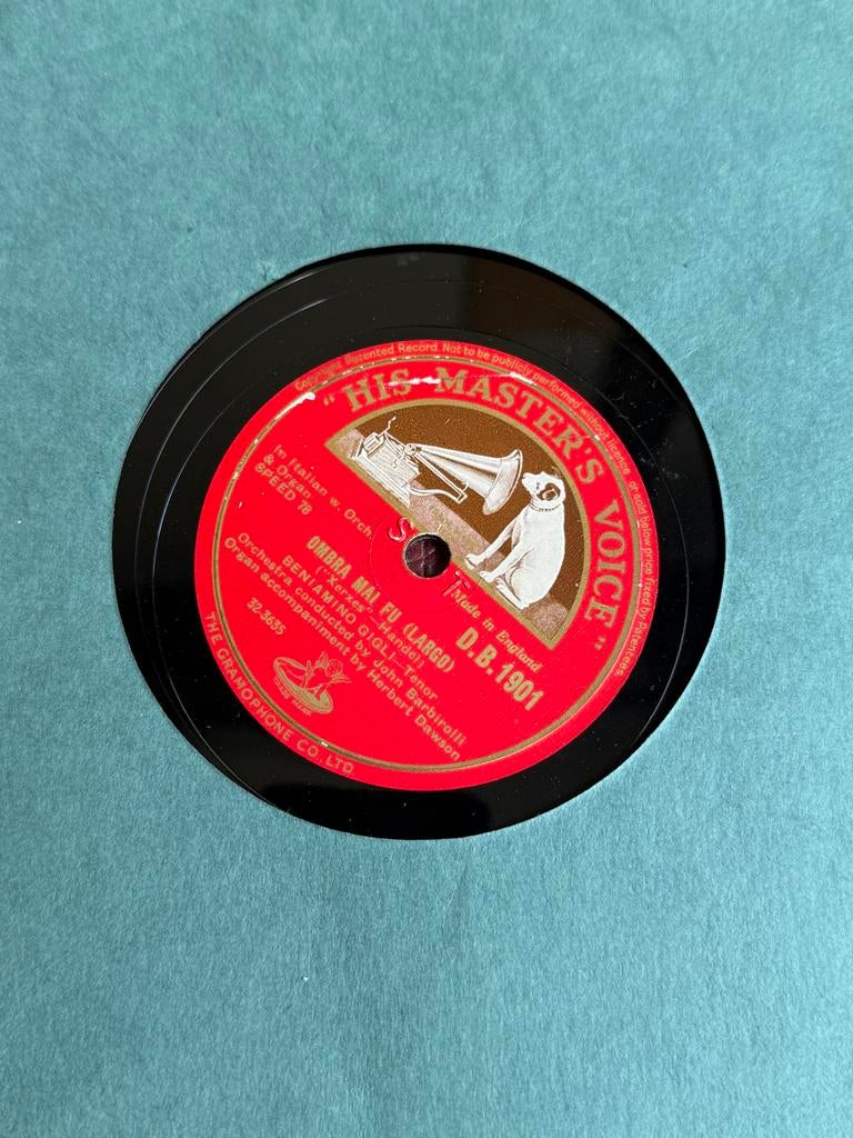 His Master's Voice 78RPM Shellac Collectie met Koffer (20 st, Cd's en Dvd's, Vinyl | Overige Vinyl, Ophalen of Verzenden, Voor 1960