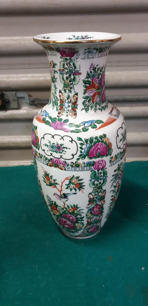 vaas chinees aardewerk, vlinders en vogels, Ophalen of Verzenden