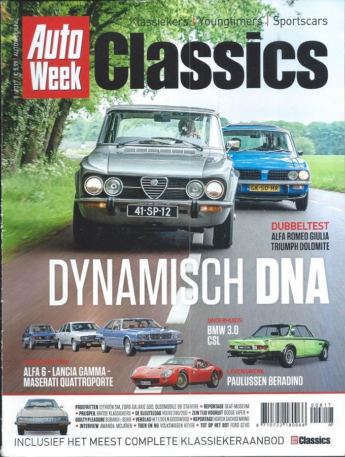 Autoweek Cl 8 2017 : Alfa Giulia / 6 Sei - Triumph Dolomite, Ophalen of Verzenden, Gelezen, Algemeen